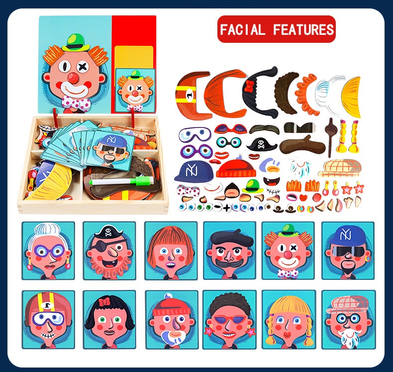 Wooden Magnetic Drawing Board Puzzle Wooden Magnetic Drawing Board Puzzle