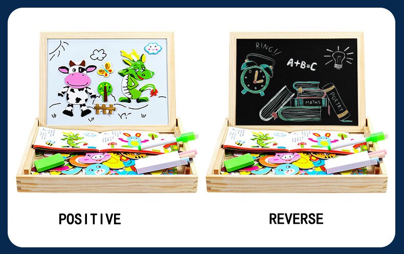 Wooden Magnetic Drawing Board Puzzle Wooden Magnetic Drawing Board Puzzle