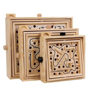 Wooden 3D Magnetic Ball Maze Puzzle