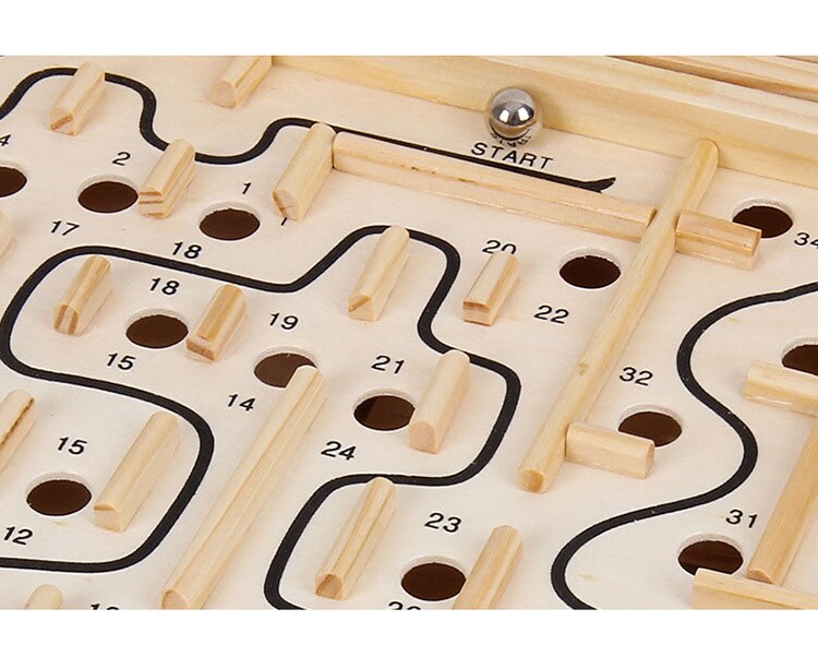Wooden 3D Magnetic Ball Maze Puzzle