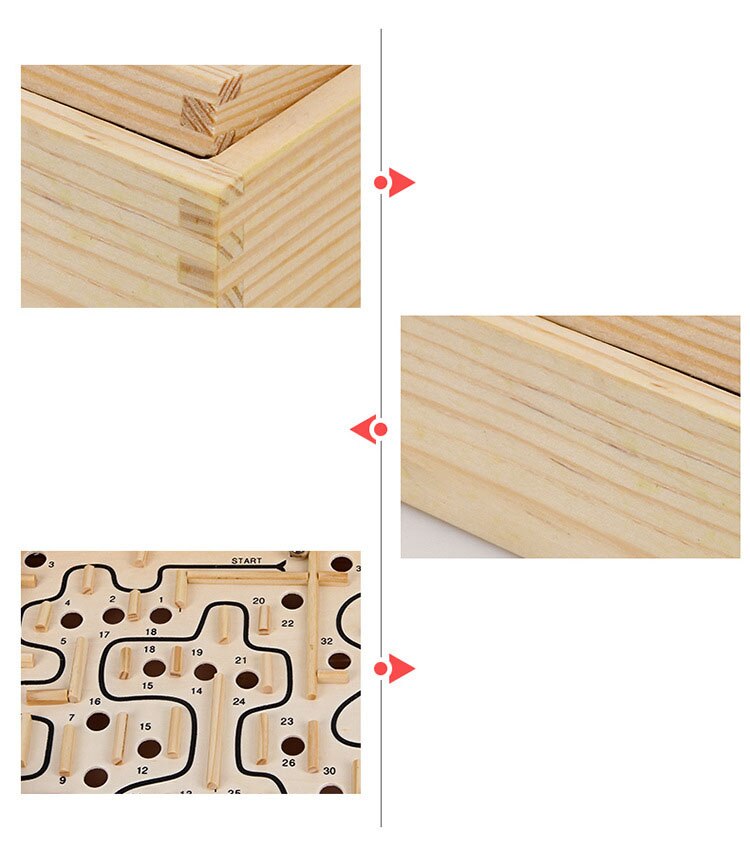 Wooden 3D Magnetic Ball Maze Puzzle
