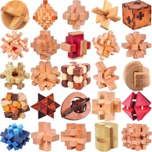 Kids' Classic Colorful Wooden Brain Teaser