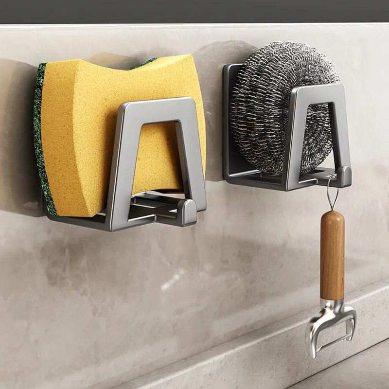 Self-Adhesive Stainless Steel Sponge Rack