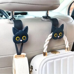 3D Cartoon Cat Car Headrest Hooks