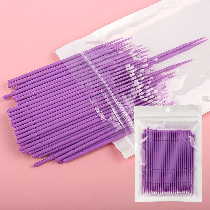 100pcs Bamboo Eyelash Cleaning Swabs - Image 4