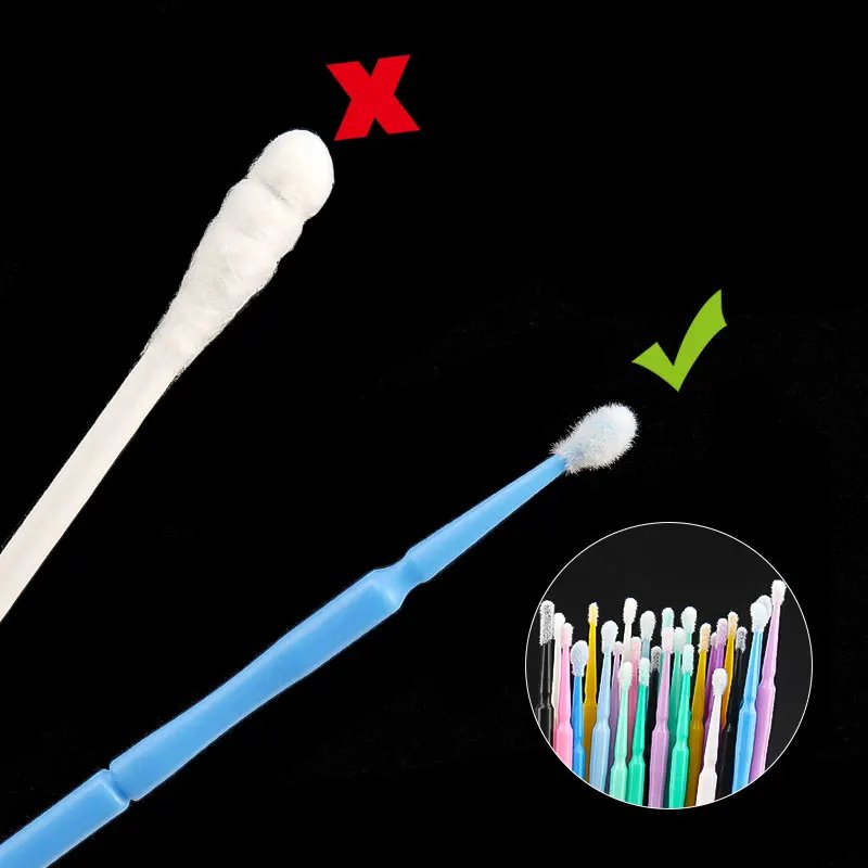 100pcs Bamboo Eyelash Cleaning Swabs - Image 3