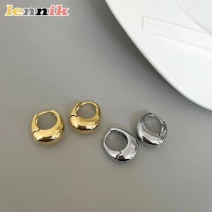 Elegant 3D Metal Oval Earrings