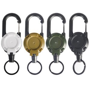 Retractable Elastic Keychain with Anti-Theft Buckle