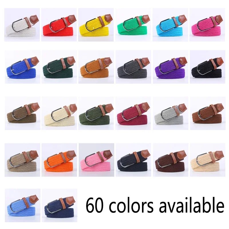 Unisex Braided Elastic Canvas Belt, 130cm - Image 5