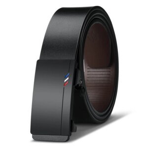Men's Leather Belt with Automatic Buckle