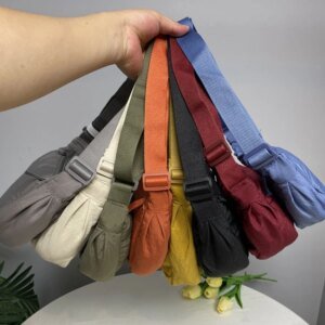 Nylon Half-Moon Crossbody Bag for Women