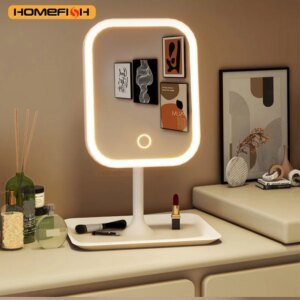 LED Desktop Vanity Mirror with 3 Light Colours