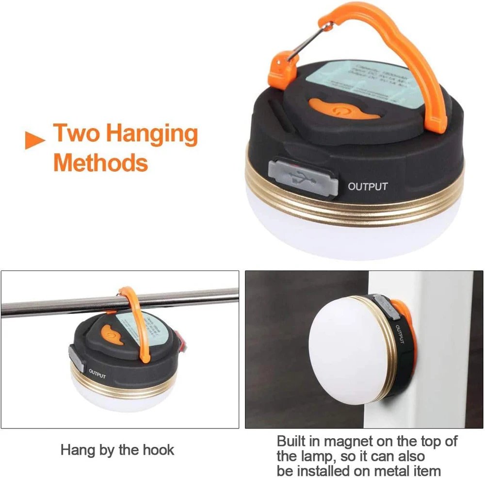 High Power Camping Lantern Tents Lamp 1200mah USB Rechargeable Portable Camping Lights Outdoor Hiking Night Hanging Lamp