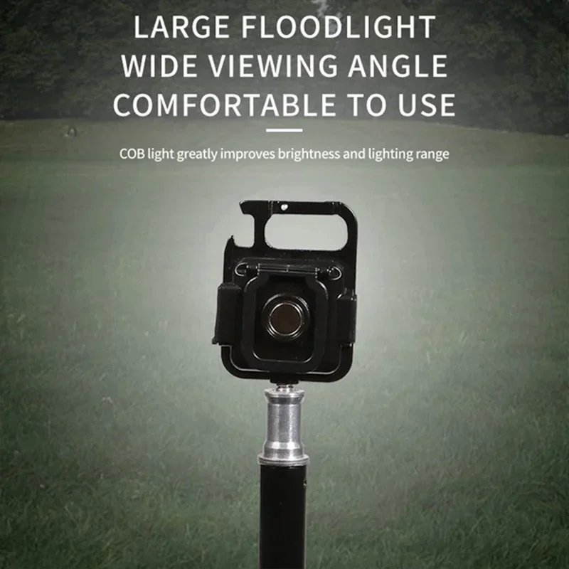 Keychain Light Mini Multifunctional Camping Flashlight USB Rechargeable LED Portable Bright COB Pocket Clip Lantern Outdoor Work