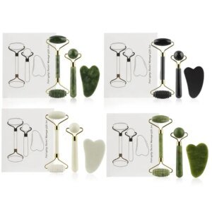 Jade Roller & Gua Sha Set with Eye Massager