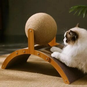 Wooden Sisal Cat Scratching Ball
